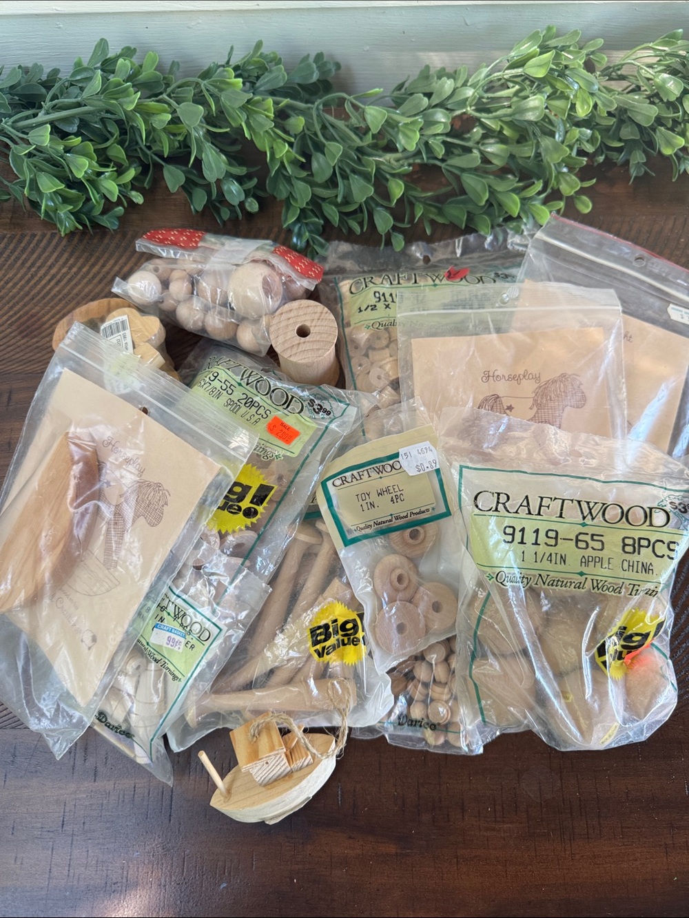 Bundle Craft Natural Wood Assortment - Beige/Light Brown Party Craft Pieces